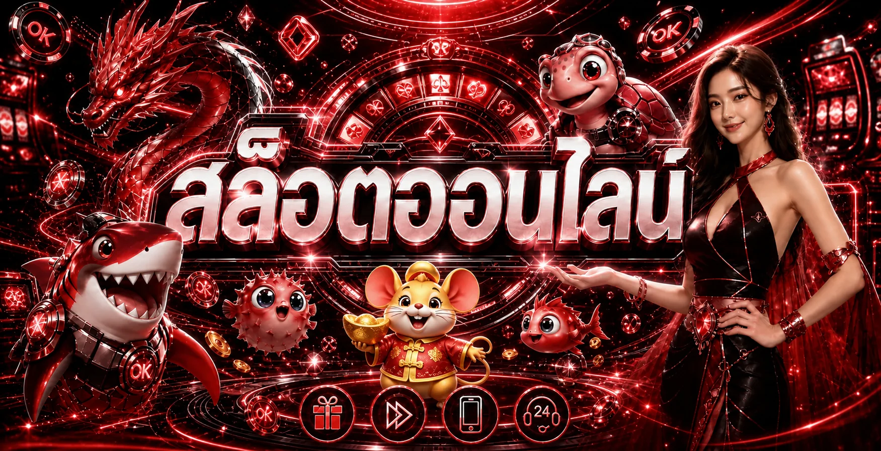 สล็อตออนไลน์ OK Casino พร้อมมาสคอตเกม
